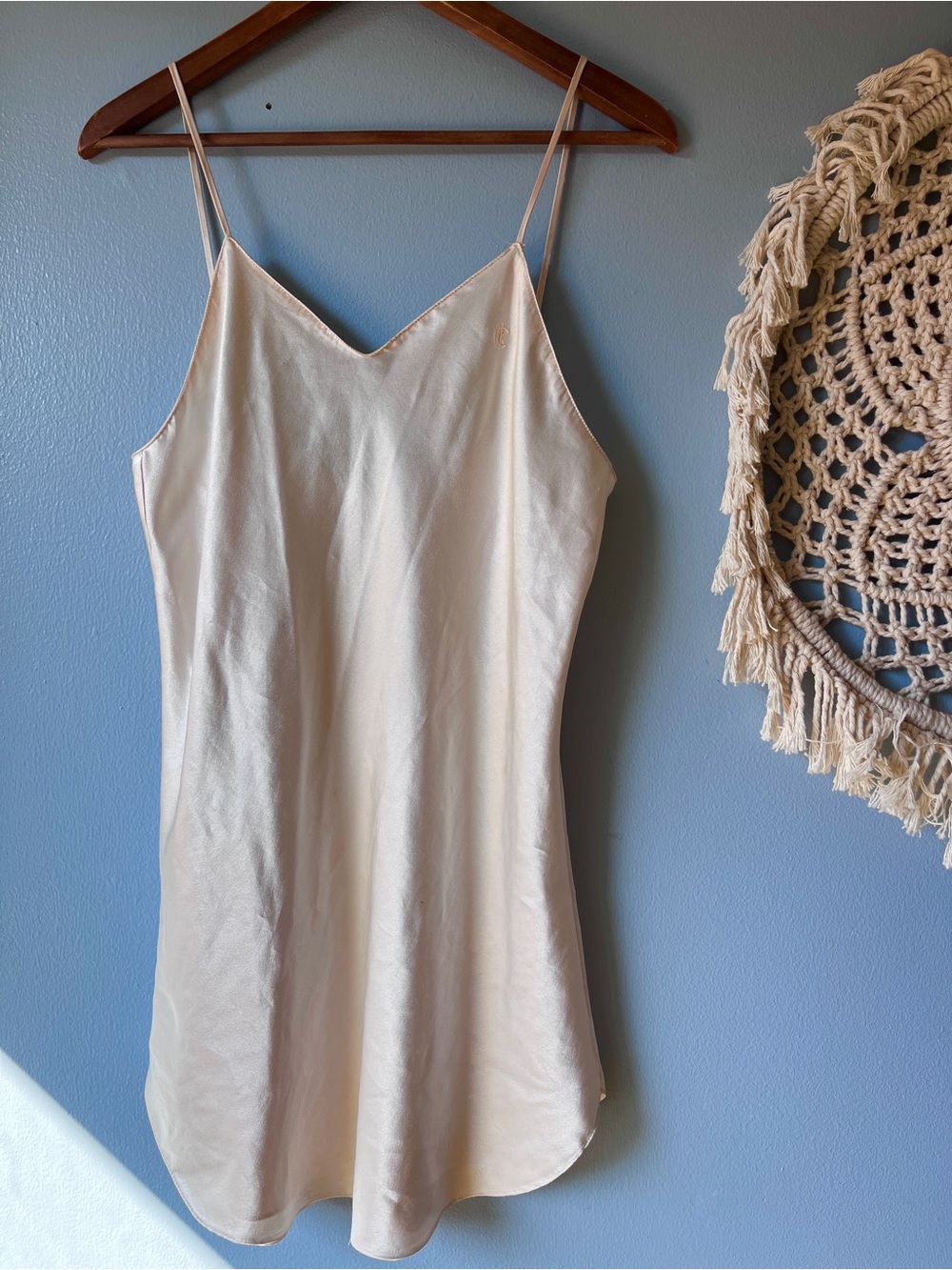 Vintage 90s Calvin Klein Satin Mini Slip Dress Chemise